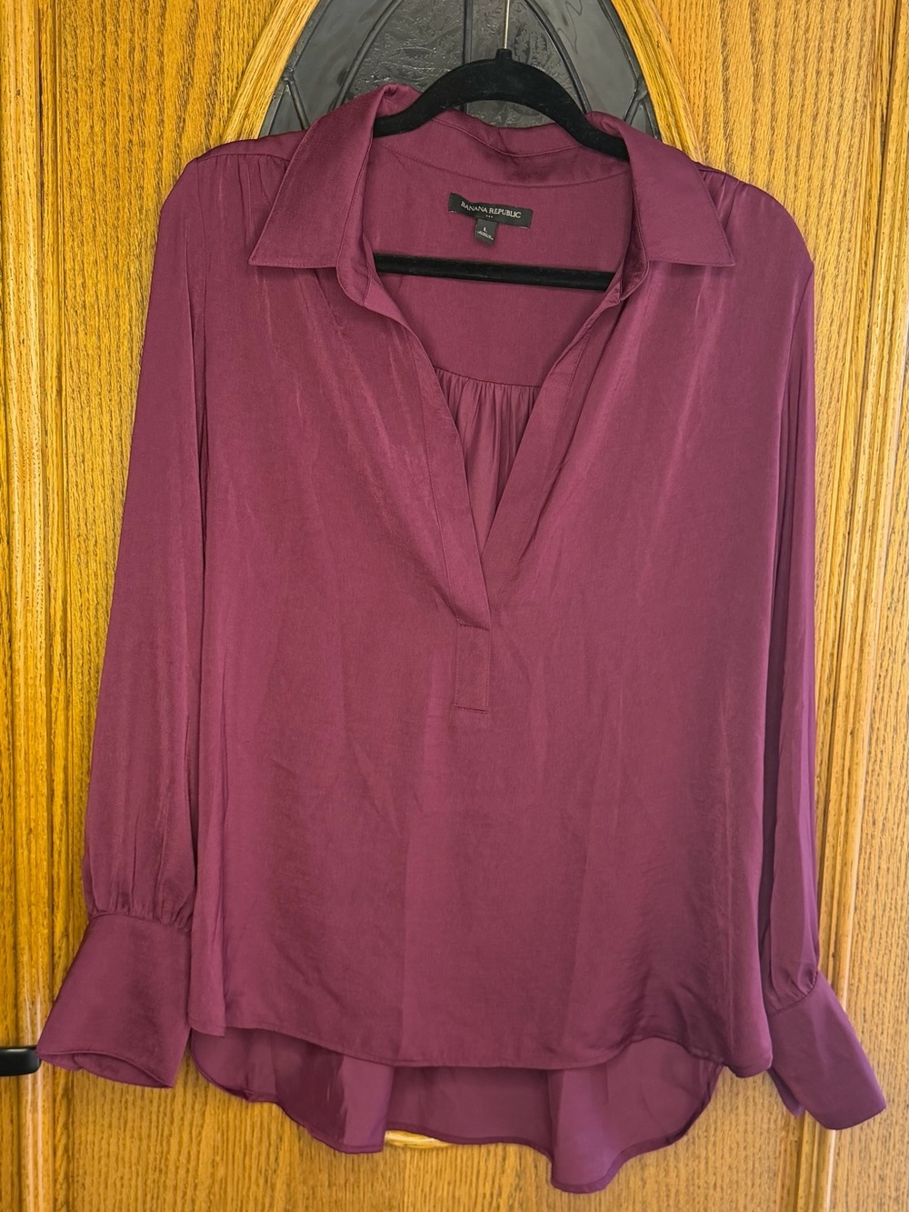 Banana Republic Burgundy Long Sleeve Blouse